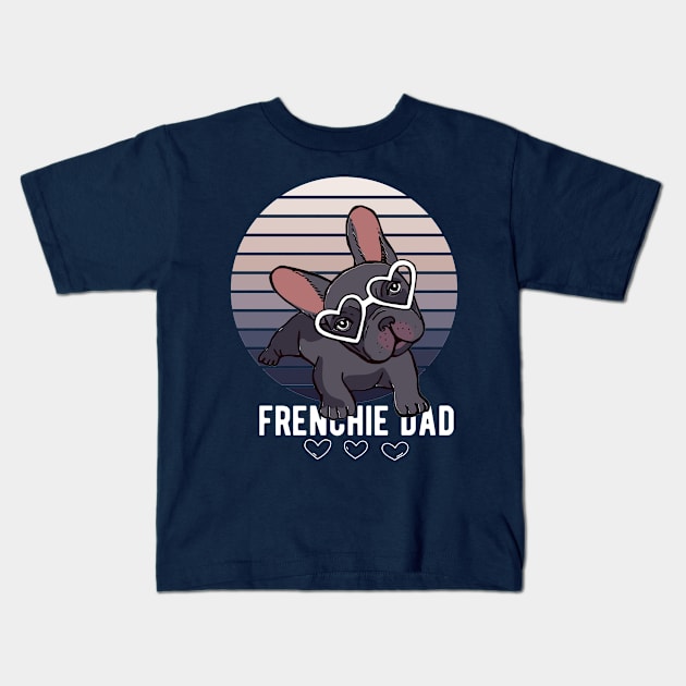 French Bulldog Dad Kids T-Shirt by Little Designer